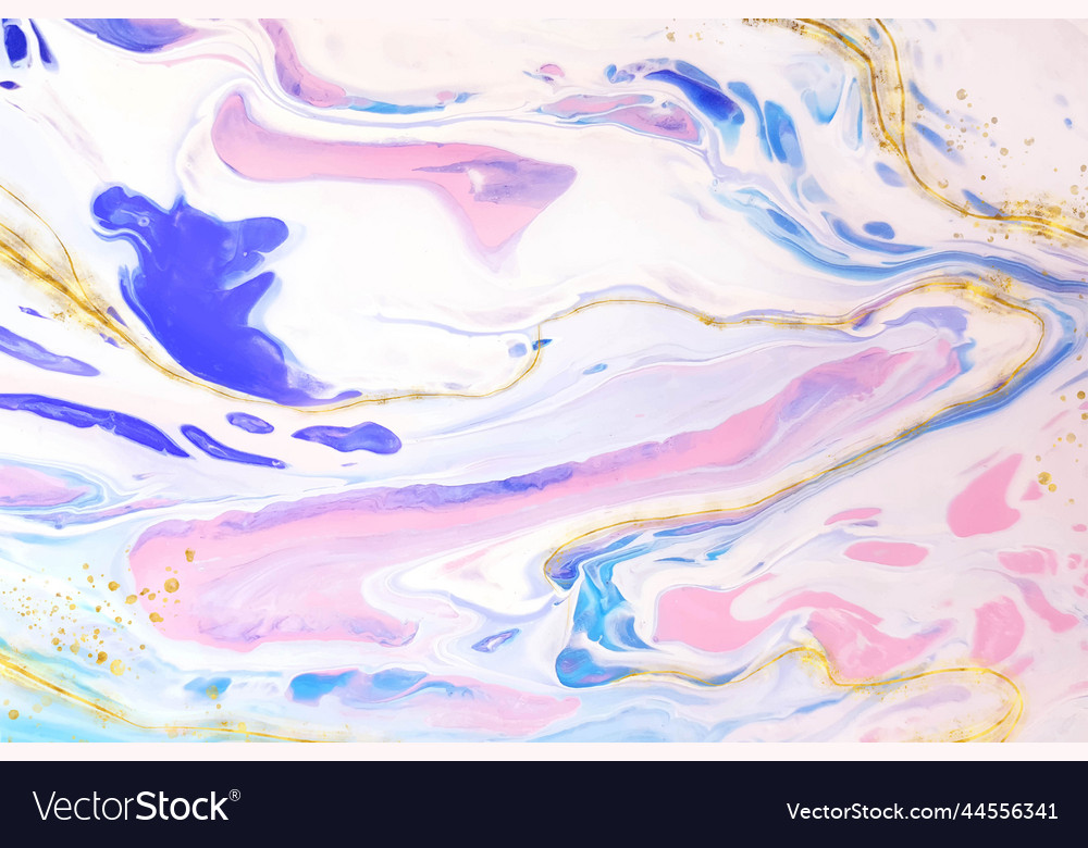 Realistic liquid marble background with gold