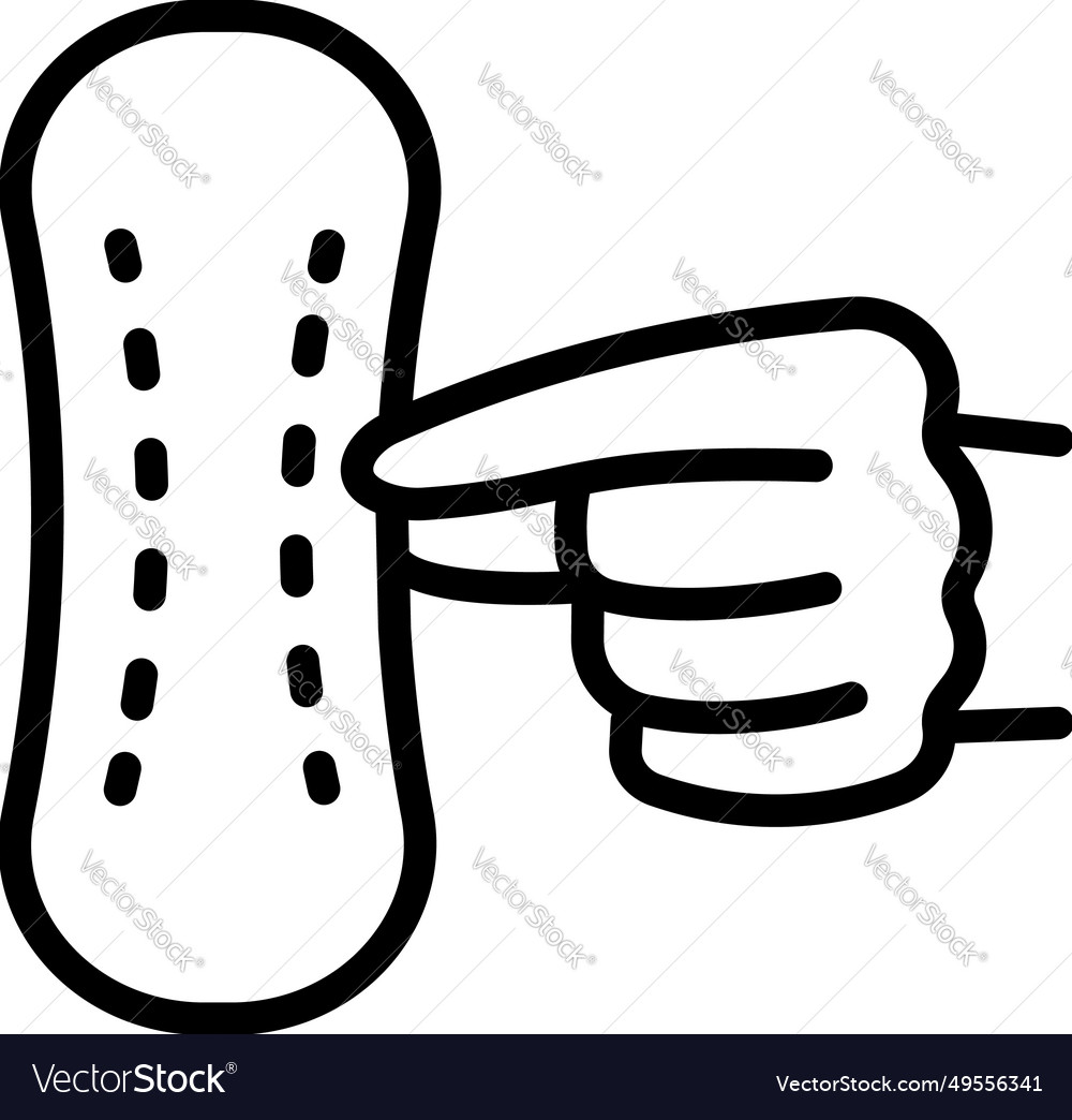 Sanitary Menstrual Pad Line Icon Intimate Hygiene Vector Image 0956