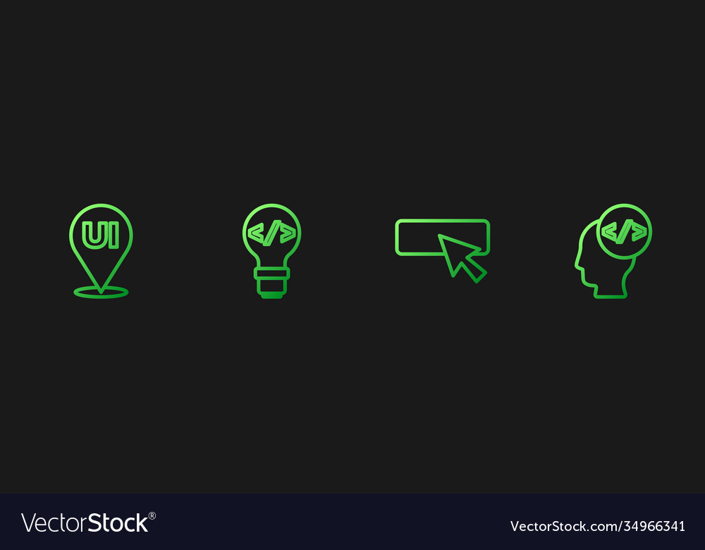 Set line ui or ux design front end development vector image Set line ui or ux design front end development