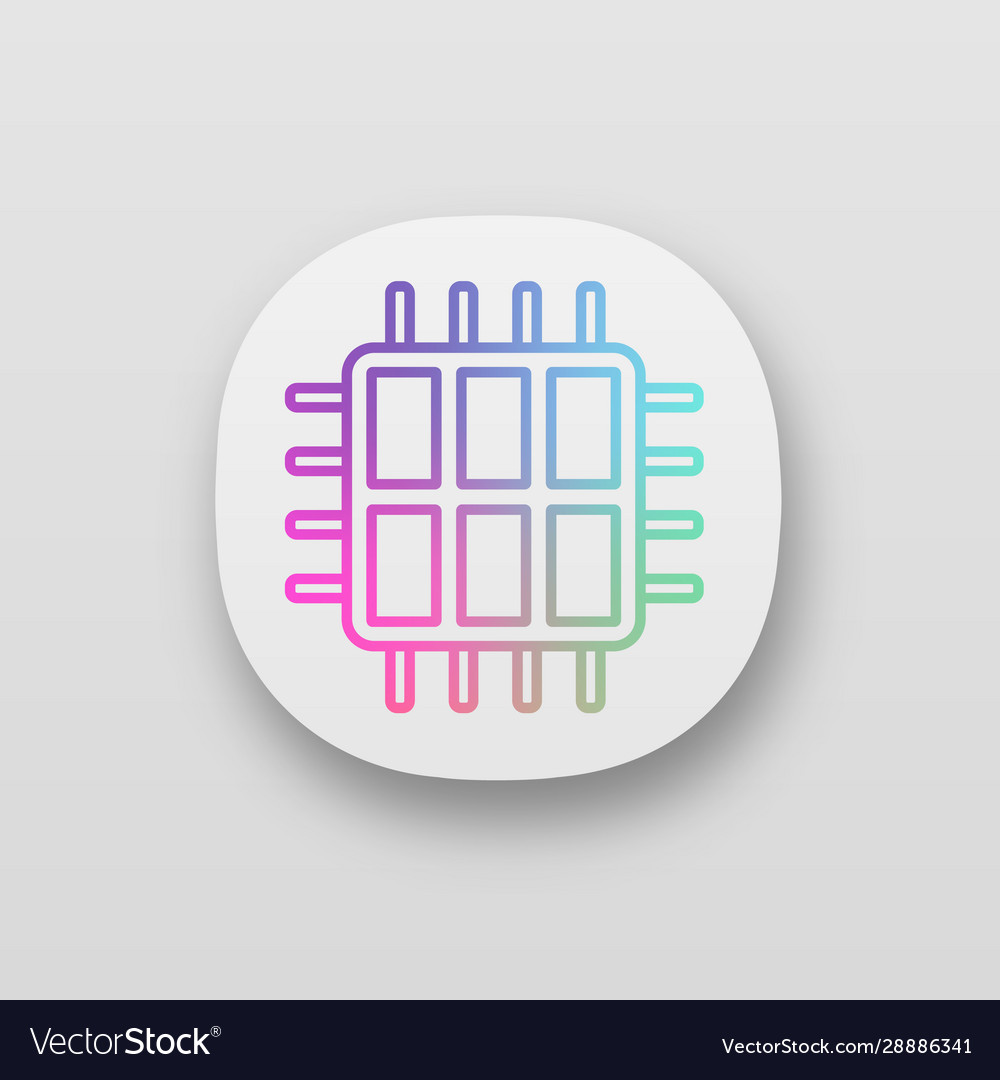 Six core processor app icon vector image Six core processor app icon