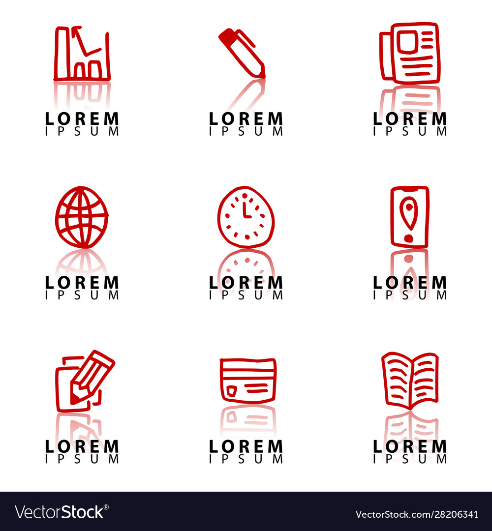 Thin line icon set - trash bin reception manager vector image Thin line icon set - trash bin reception manager