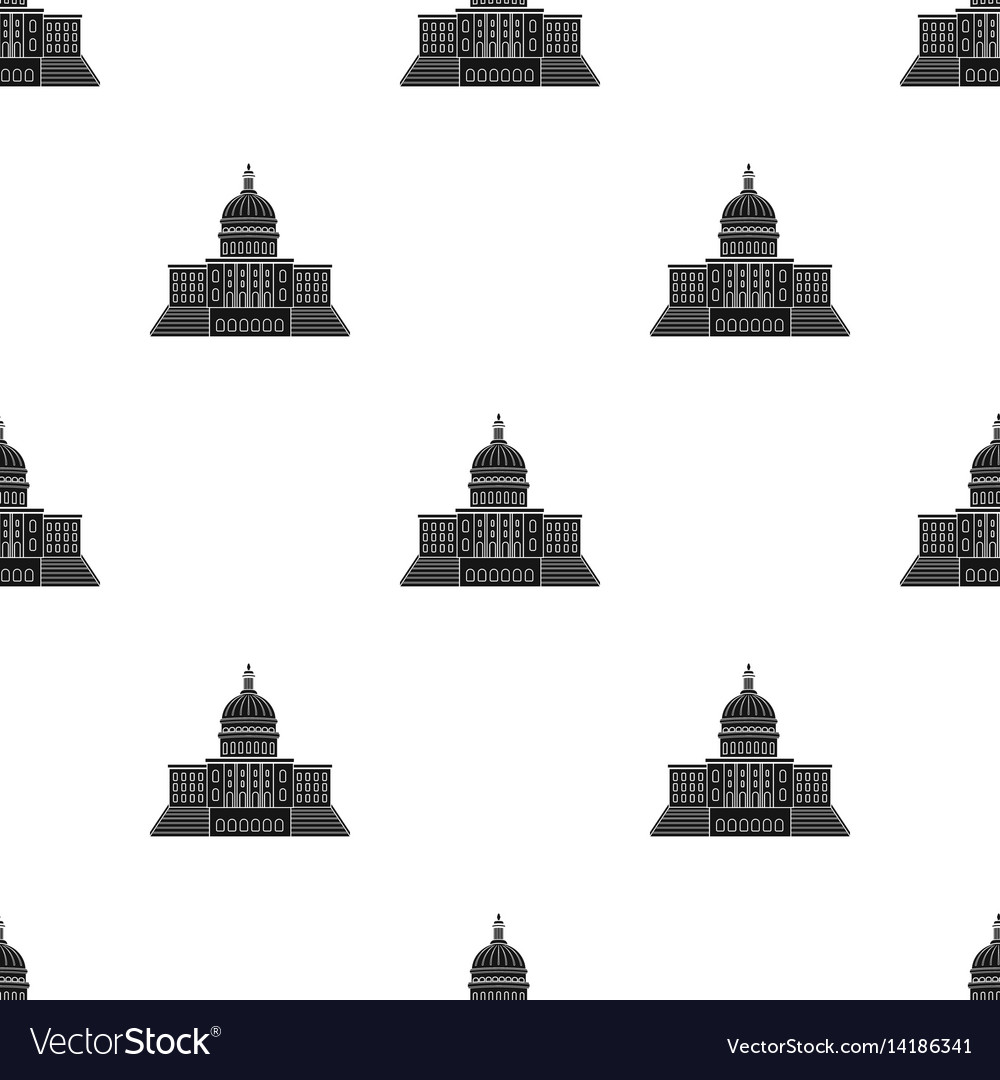 United states capitol icon in black style isolated