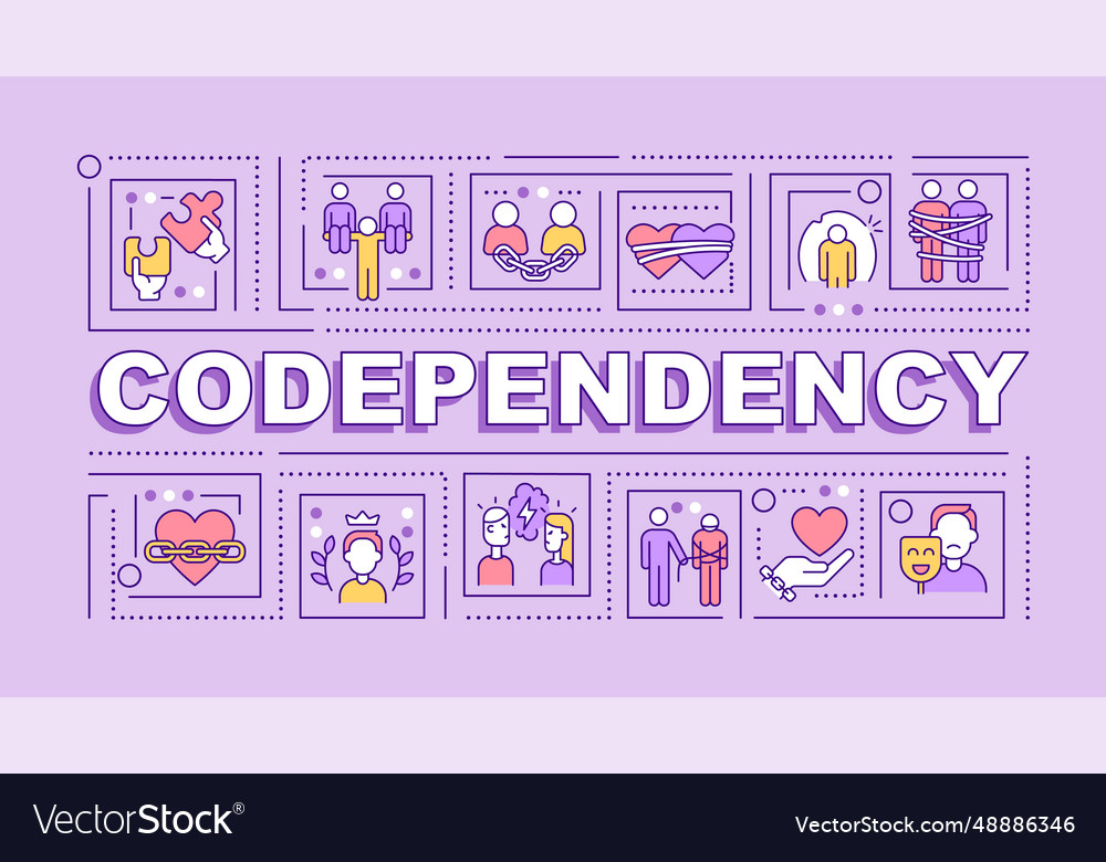 2d codependency text with multicolor thin line