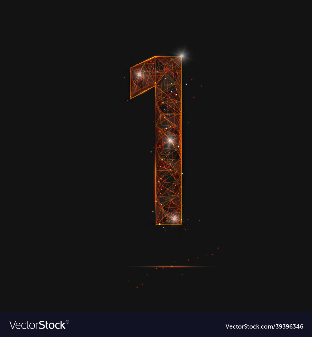 Abstract isolated orange image of a number one