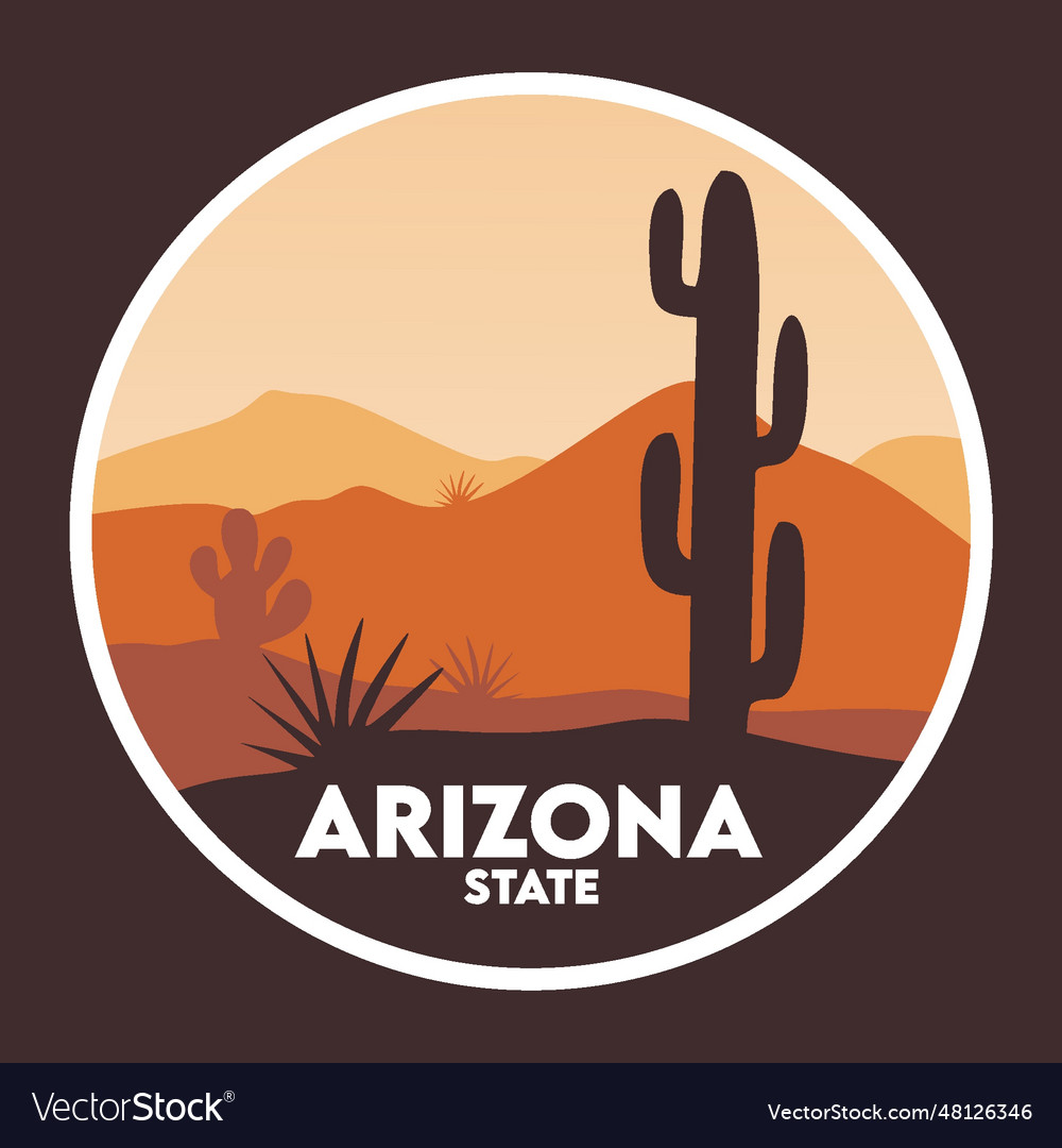 Arizona state with beautiful view Royalty Free Vector Image