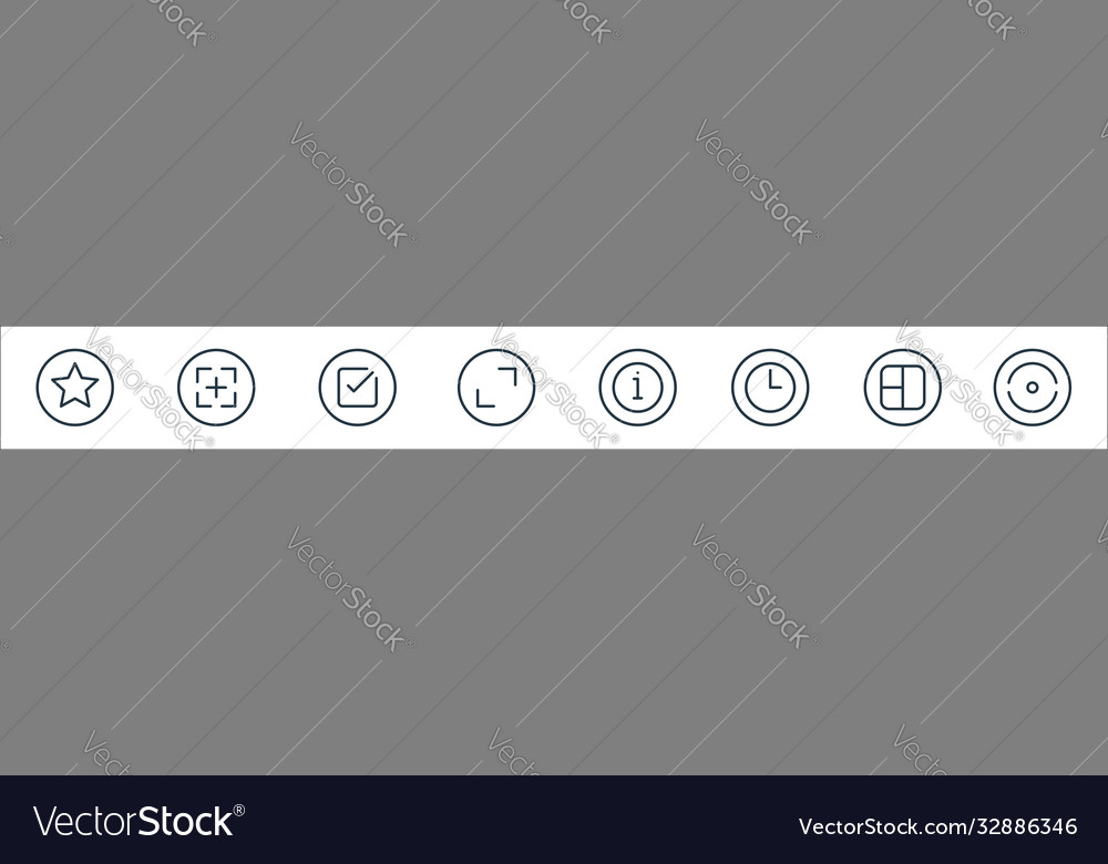 Camera line icons linear set quality vector image Camera line icons linear set quality