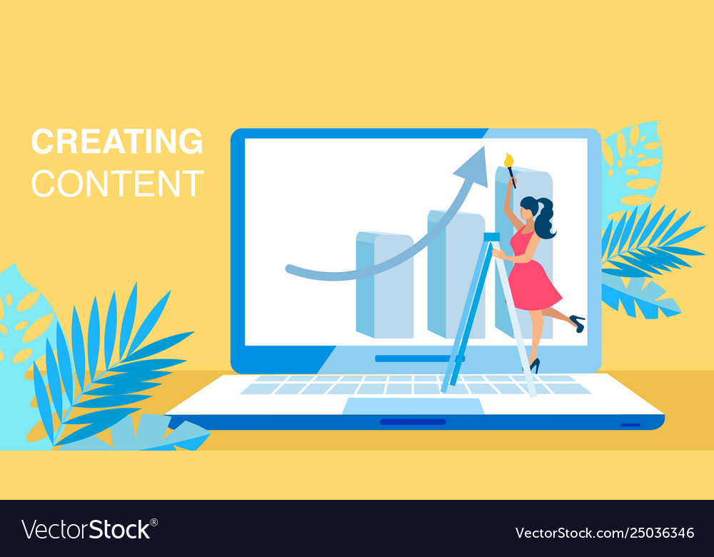 Content creating smm flat banner concept