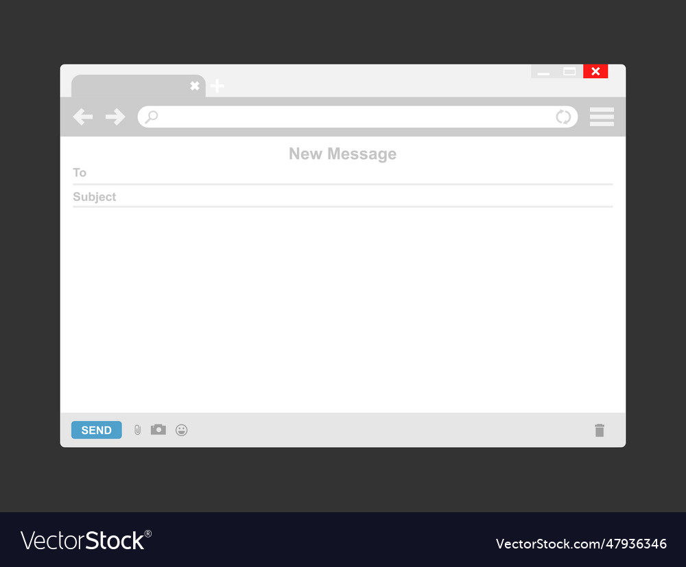 Email template or blank e-mail browser window icon