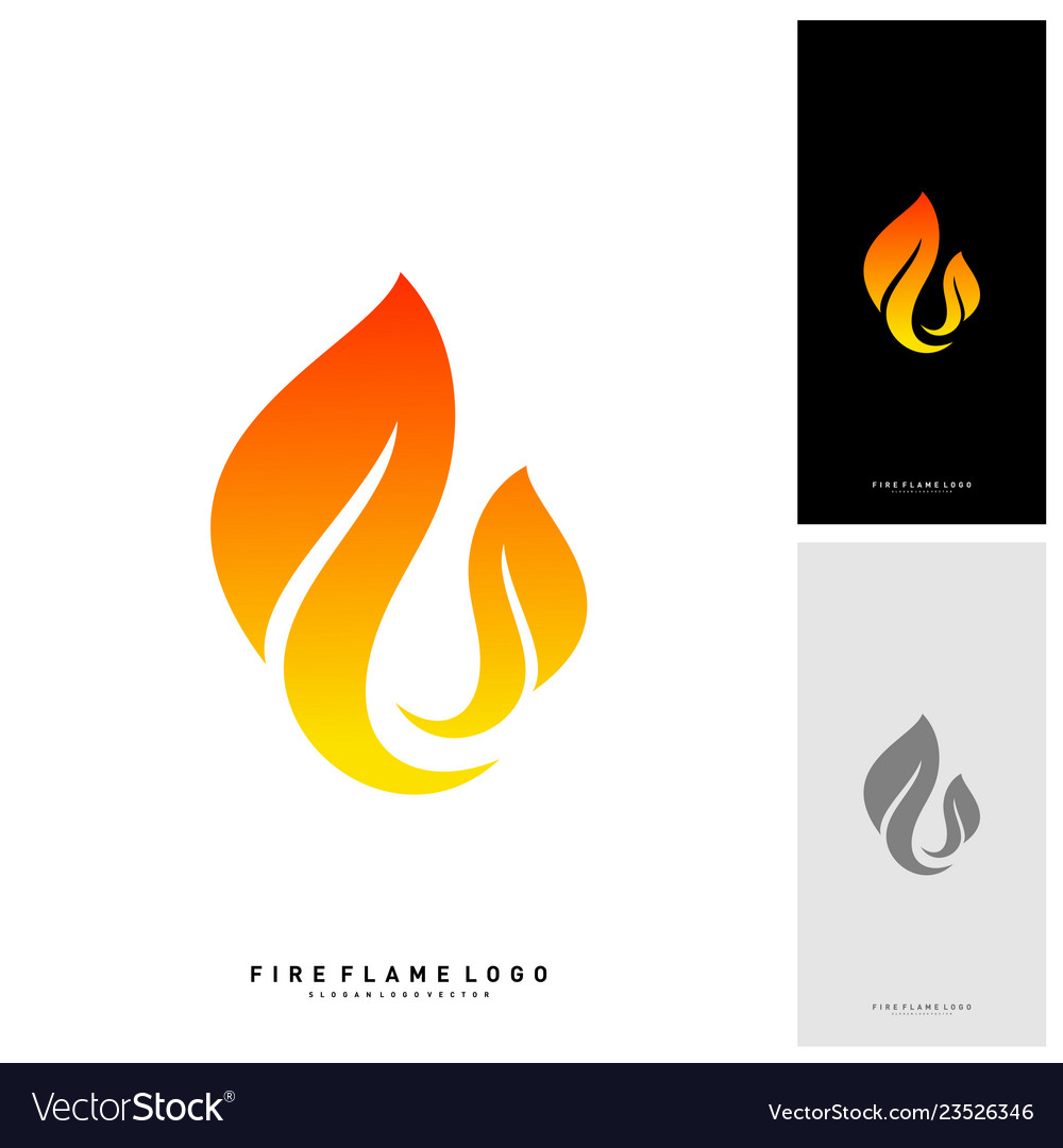 Fire logo concept leaf template