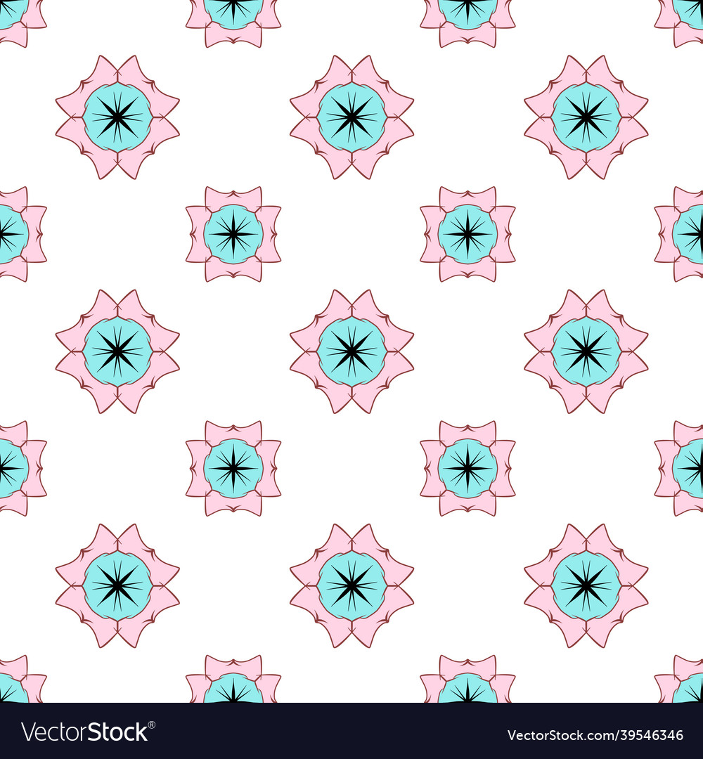Hand-drawn multicolor repeat pattern