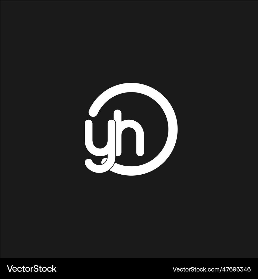 Initials yh logo monogram with simple circles Vector Image