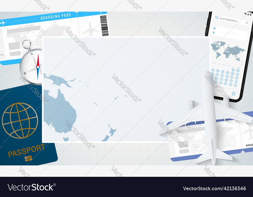 Journey to samoa with a map of background