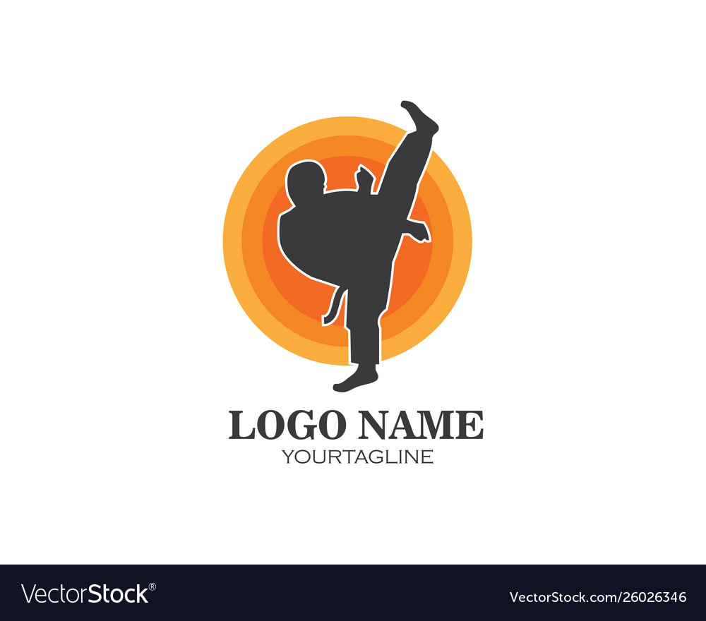 Karatetaekwondo kick logo template