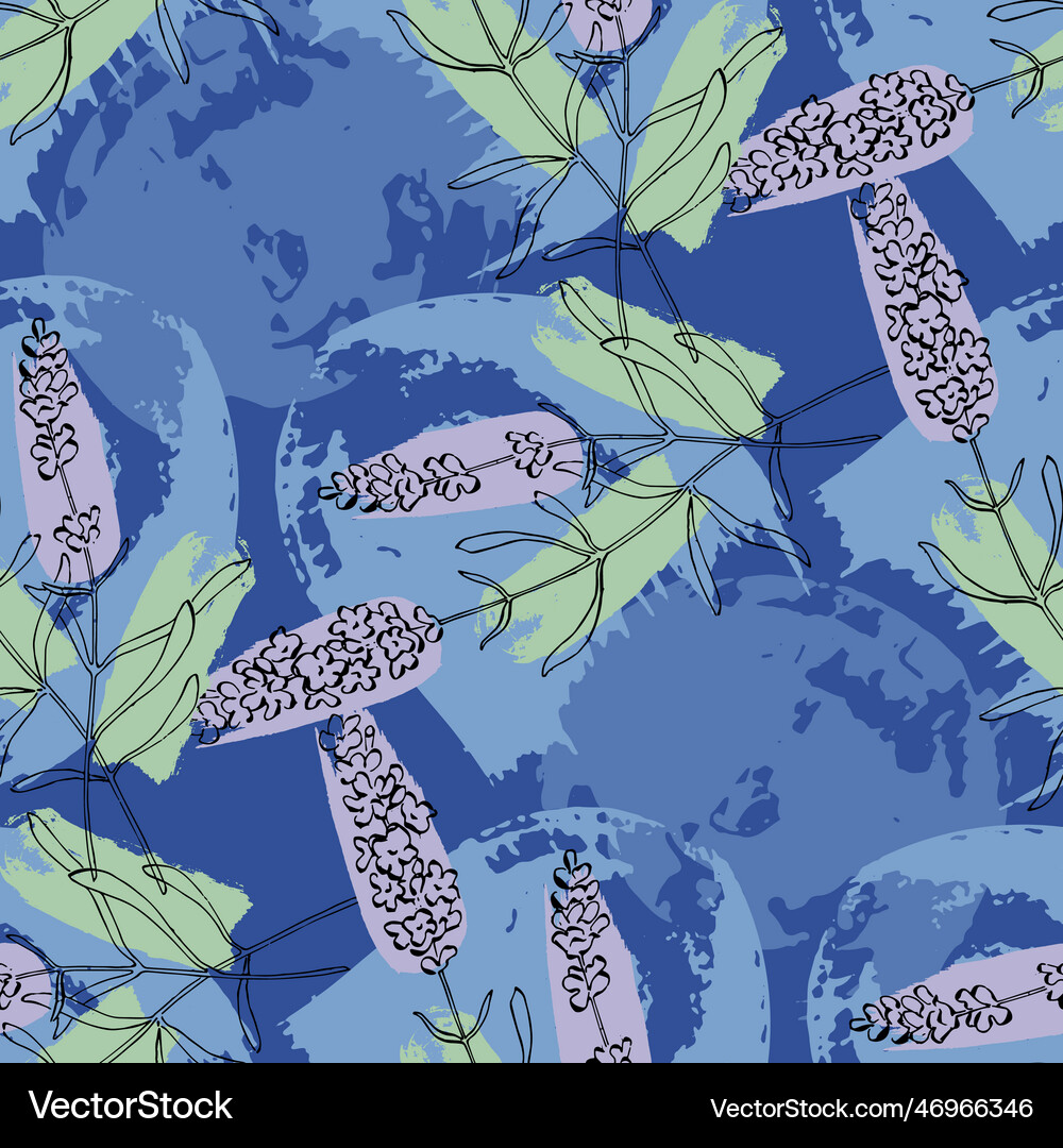 Lavender seamless pattern Royalty Free Vector Image