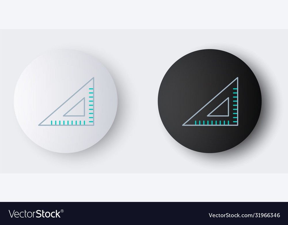 Line triangular ruler icon isolated on grey vector image Line triangular ruler icon isolated on grey