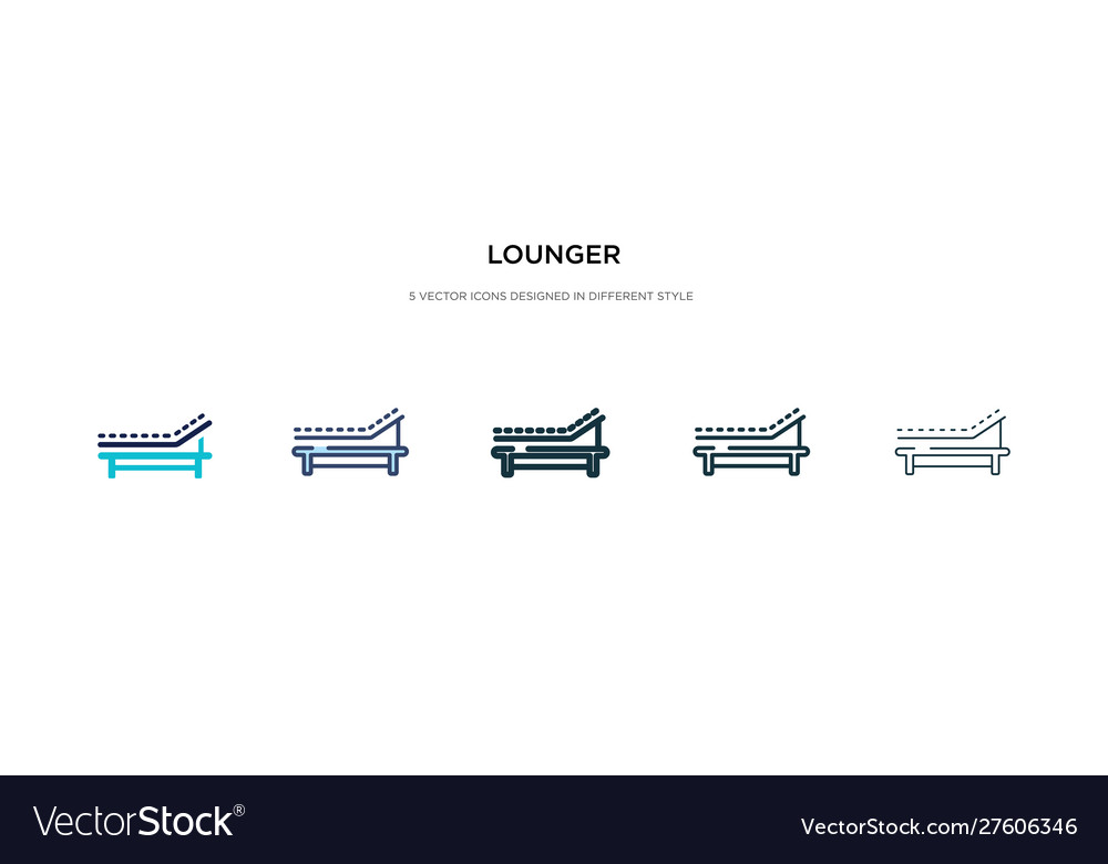 Lounger icon in different style two colored vector image Lounger icon in different style two colored
