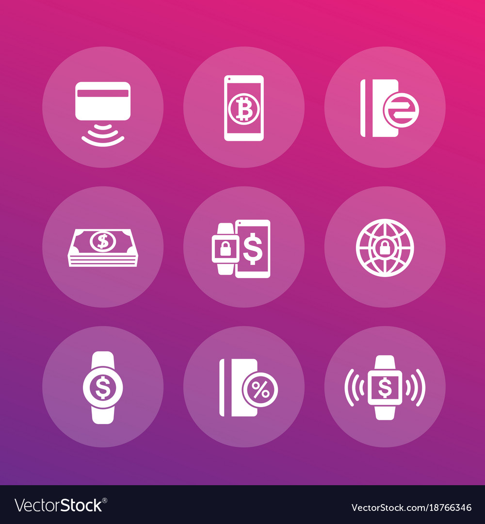Modern payment methods icons set