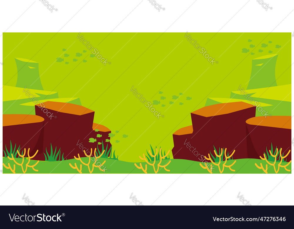 Nature background with tree stump and grass Vector Image Nature background with tree stump and grass