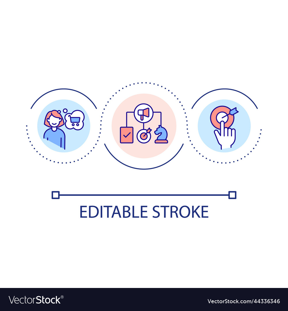 Research customers needs loop concept icon vector image Research customers needs loop concept icon