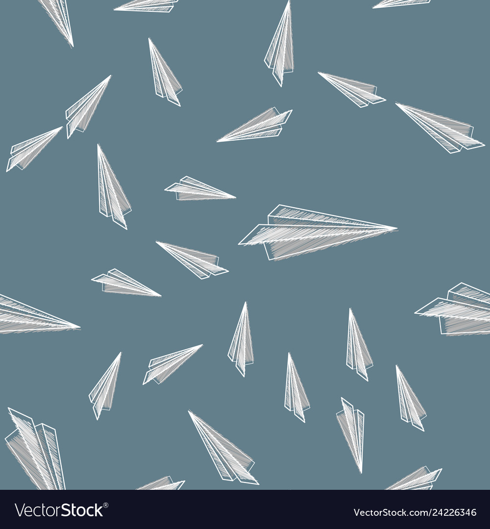 Seamless pattern with paper plane icons Vector Image Seamless pattern with paper plane icons