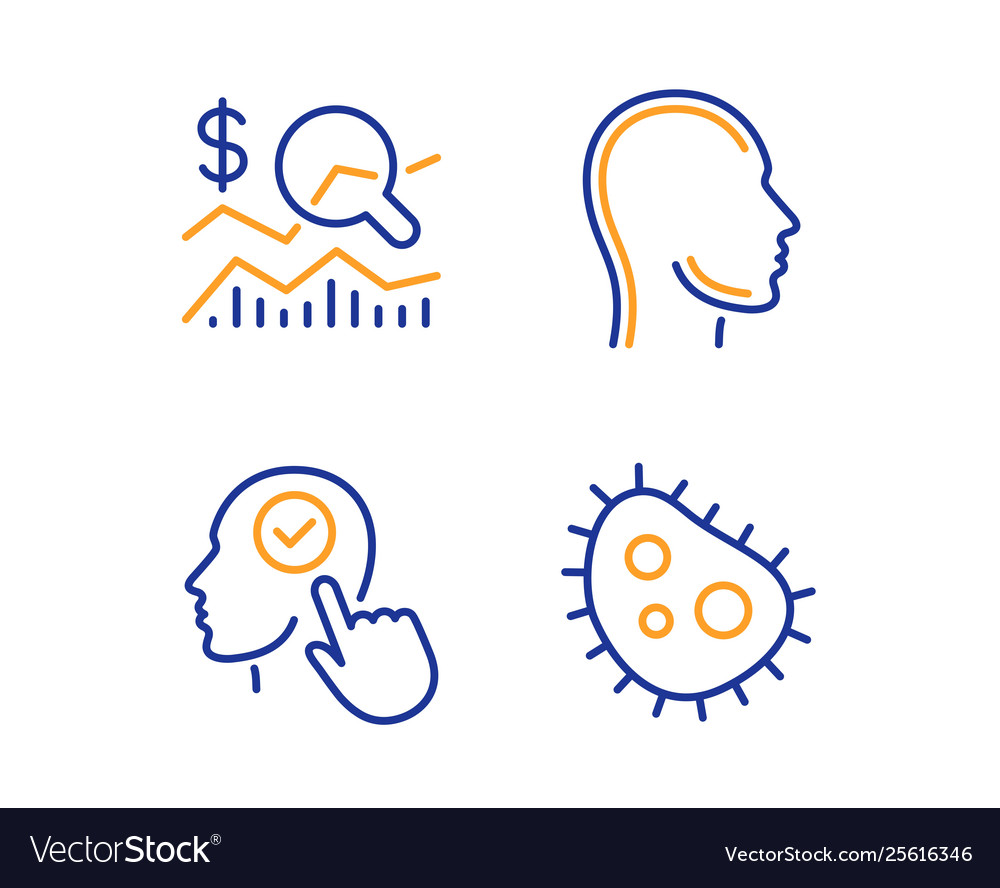 Select user head and check investment icons set