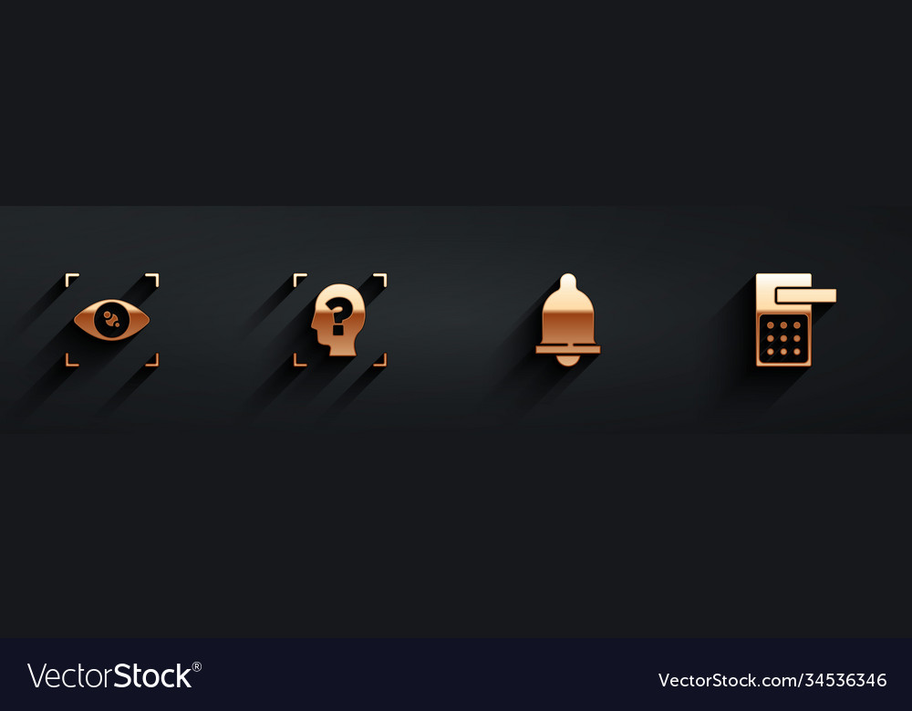 Set eye scan face recognition motion sensor vector image Set eye scan face recognition motion sensor
