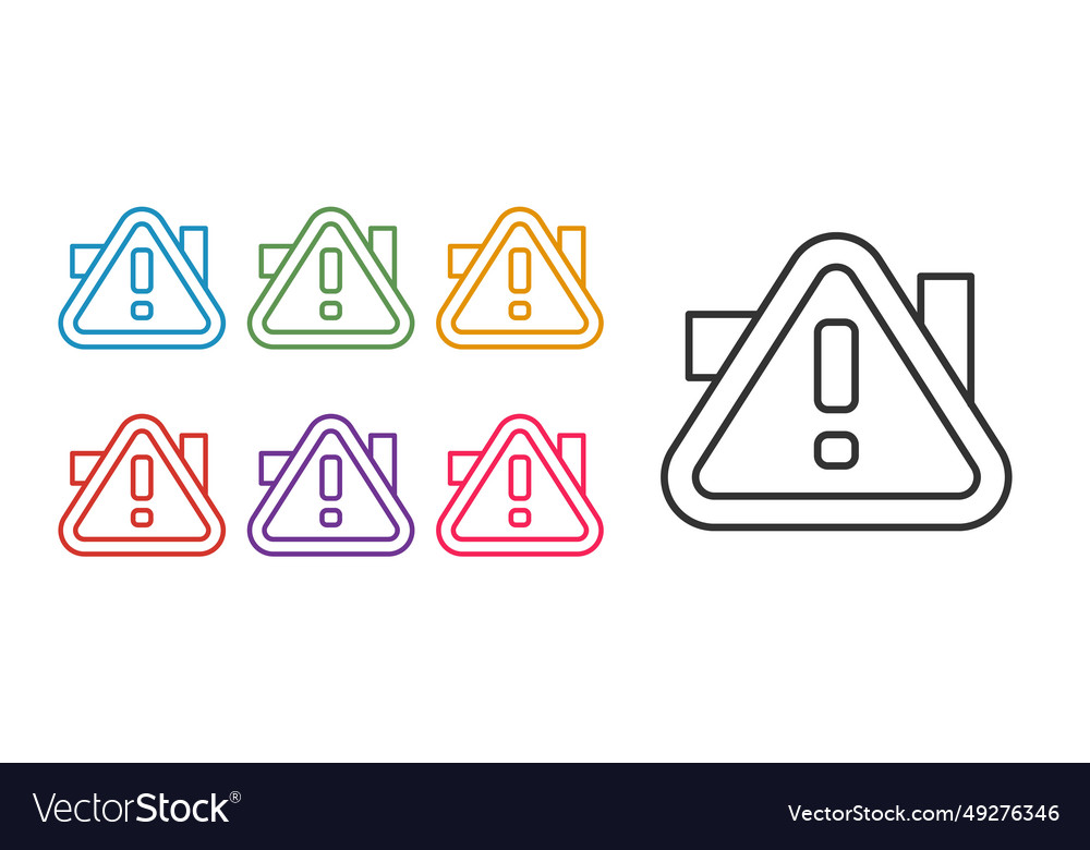 Set line exclamation mark in triangle icon