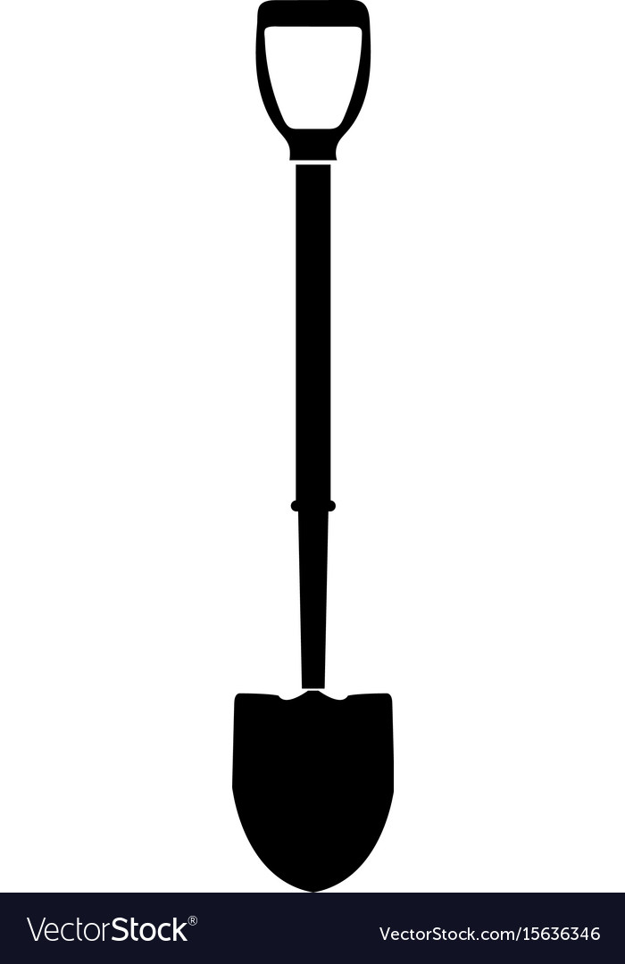 Shovel the black color icon