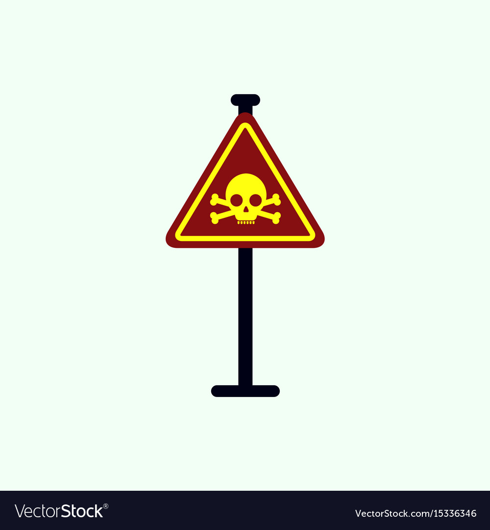 Skull Danger Road Sign Royalty Free Vector Image