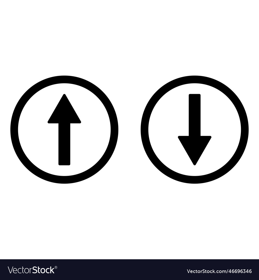 Up and down arrow icon set upload