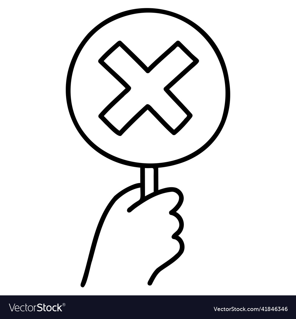 Wrong hand drawn doodle icon