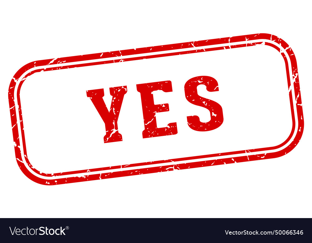 Yes stamp yes rectangular stamp on white Vector Image