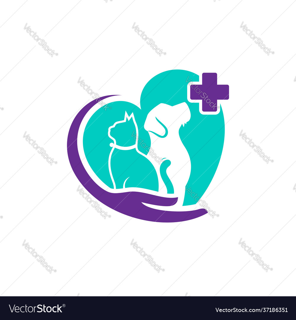 Cat and dog logo design template Royalty Free Vector Image