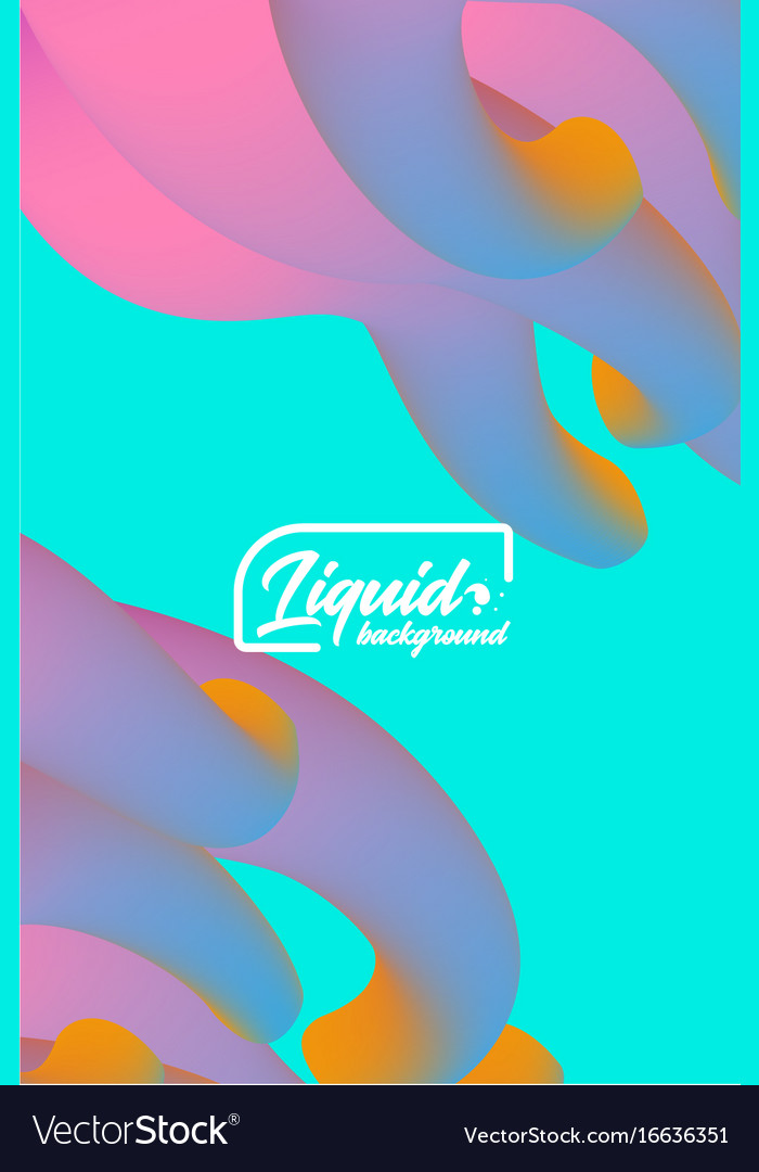 Cover template with abstract liquid objects