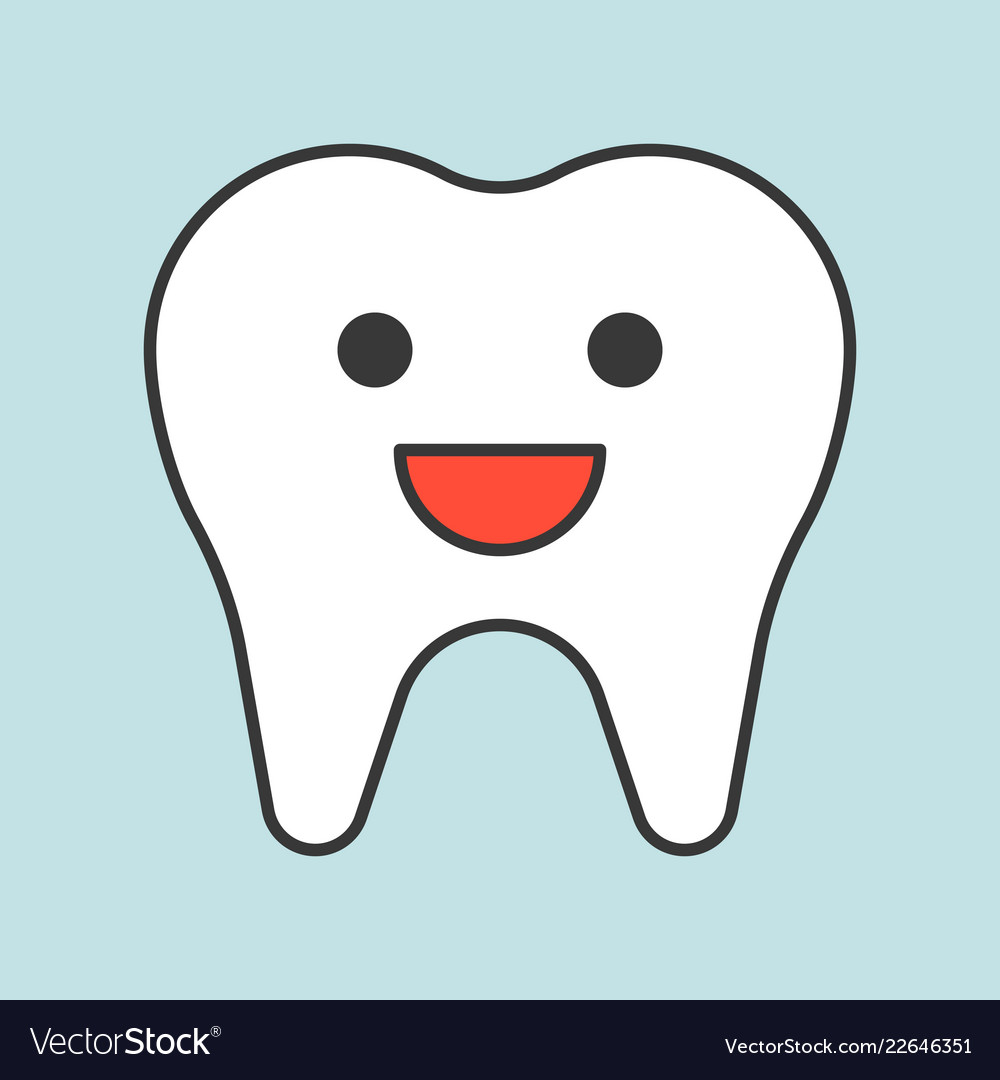 Cute Healthy Tooth Smile Dental Related Icon Vector Image