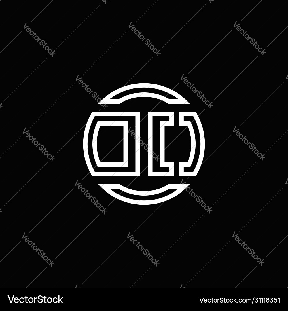 Do logo monogram with negative space circle Vector Image