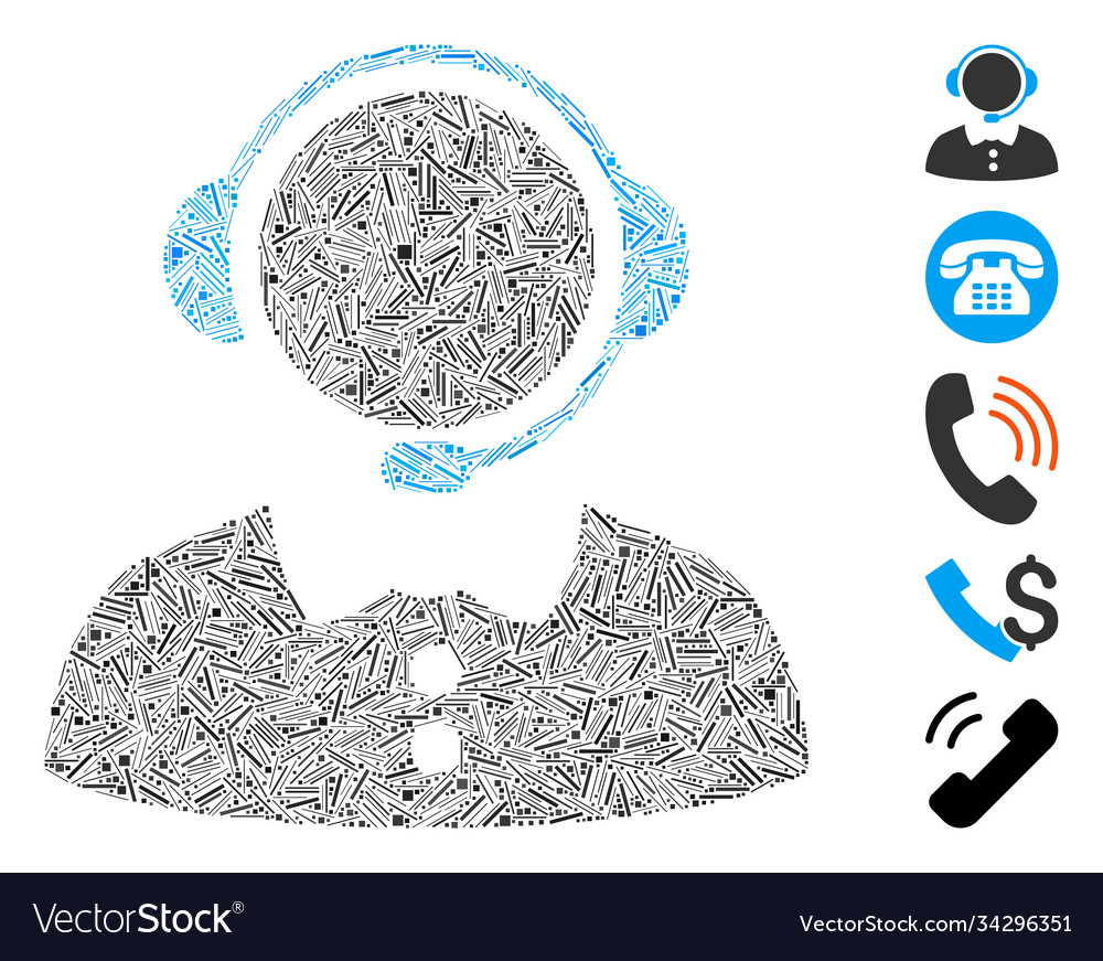 Hatch mosaic call operator icon Vector Image Hatch mosaic call operator icon