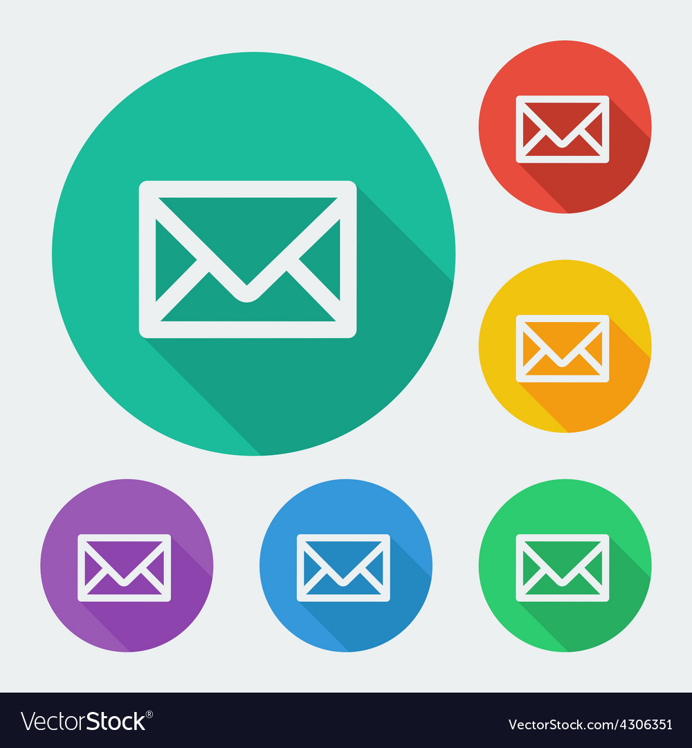 Mail icon simple envelope flat design