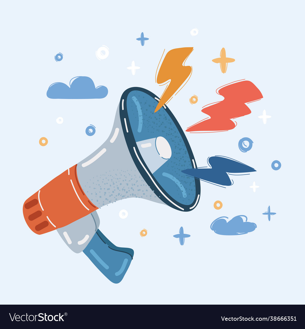 Megaphone over white Royalty Free Vector Image