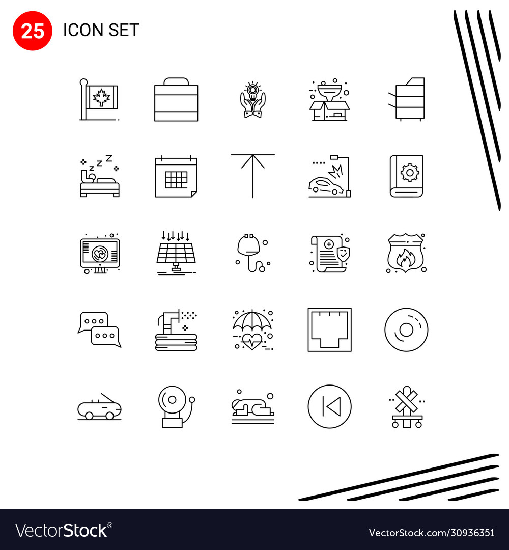 Mobile interface line set 25 pictograms