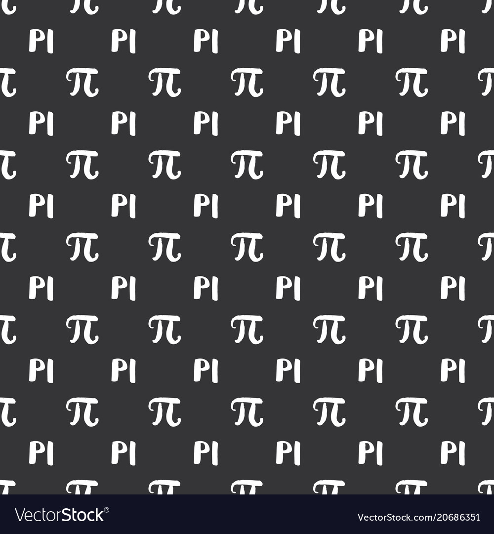 Pi symbol seamless pattern hand drawn sketched