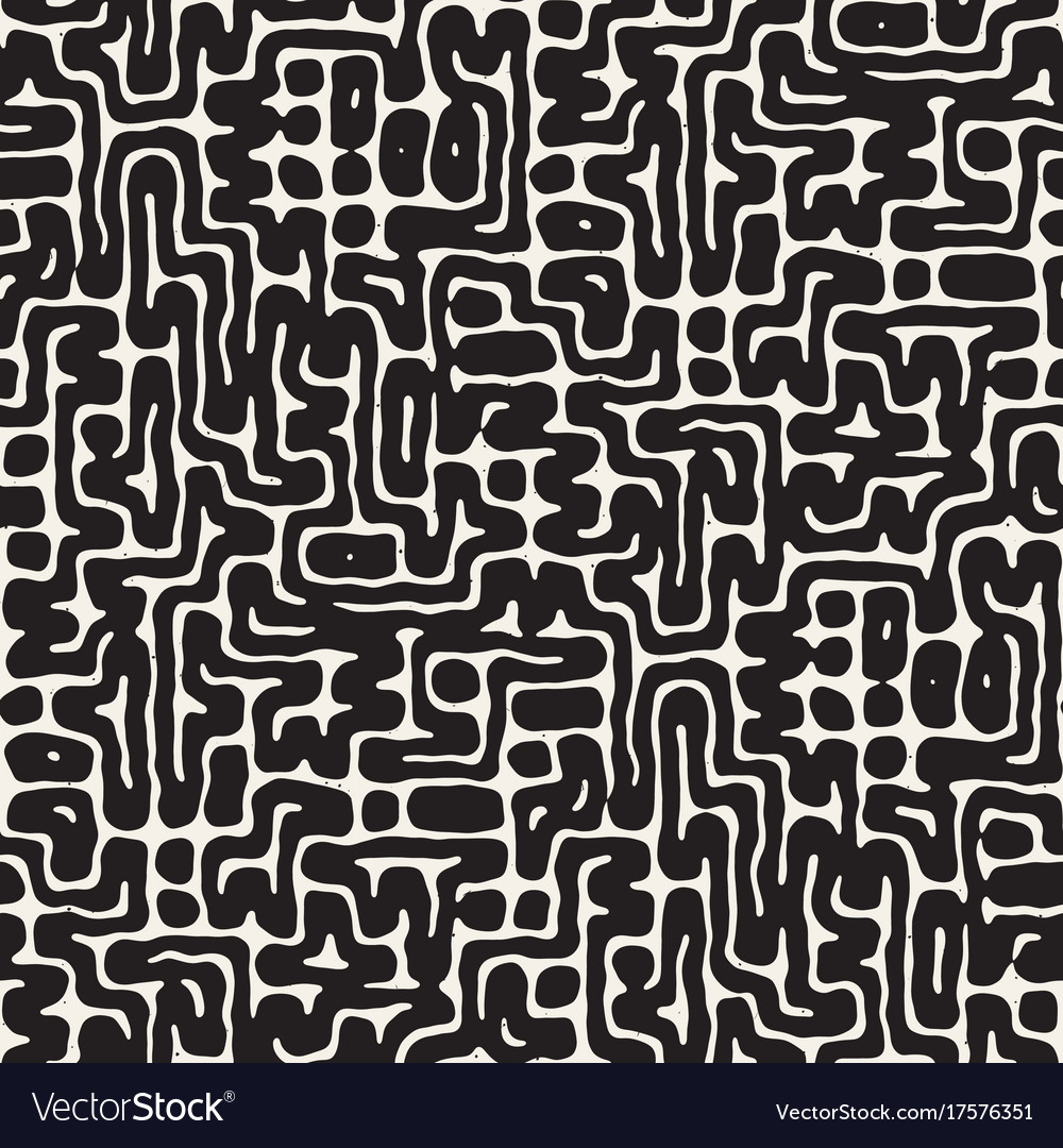 Seamless pattern with maze lines monochrome