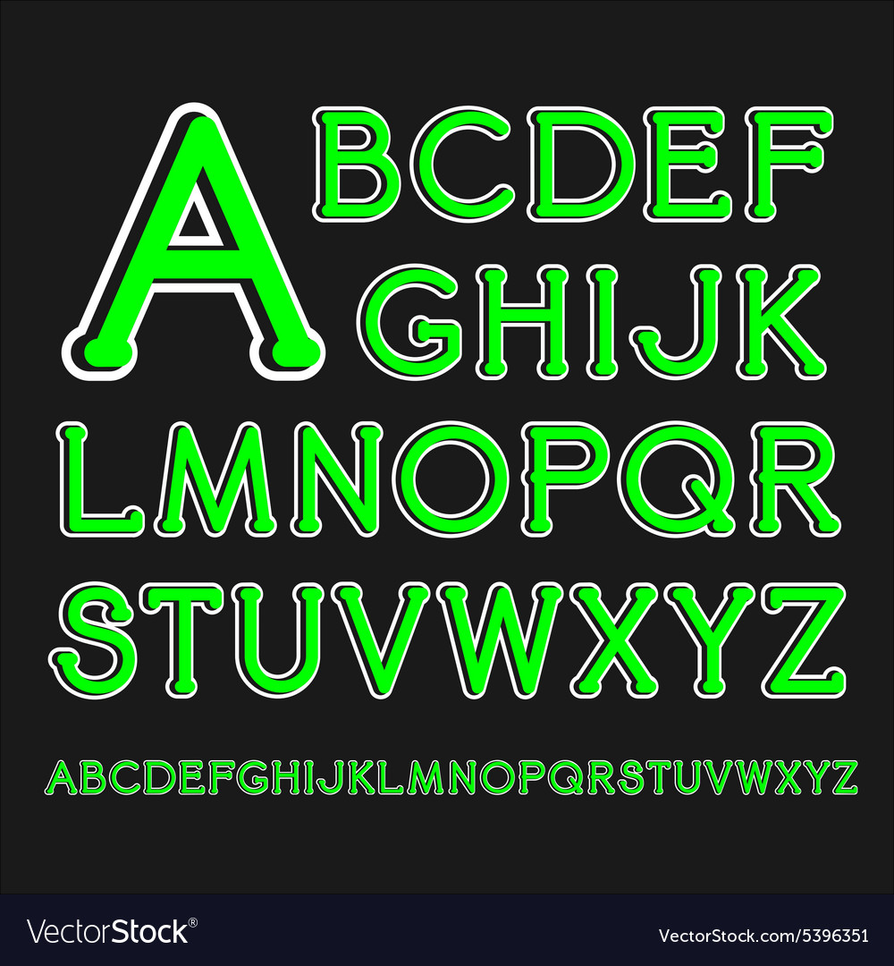 Serif font with rounded corners and contour