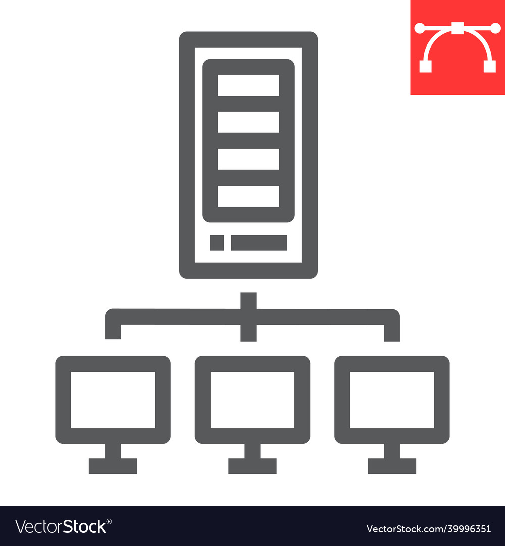 Server network line icon vector image Server network line icon