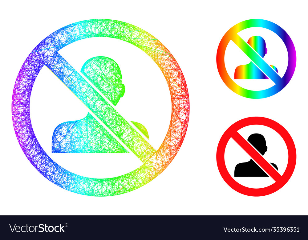 Spectrum net mesh gradient stop man icon vector image Spectrum net mesh gradient stop man icon