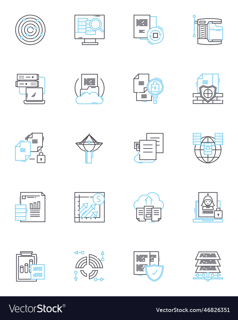 Website design linear icons set layout vector image Website design linear icons set layout