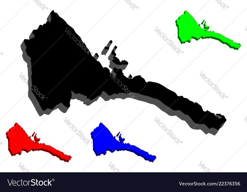 3d map of eritrea vector image 3d map of eritrea