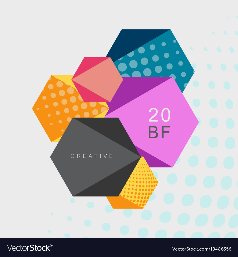 Abstract hexagonal background with halftone