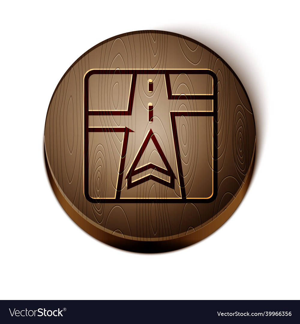 Brown line gps device with map icon isolated Vector Image Brown line gps device with map icon isolated