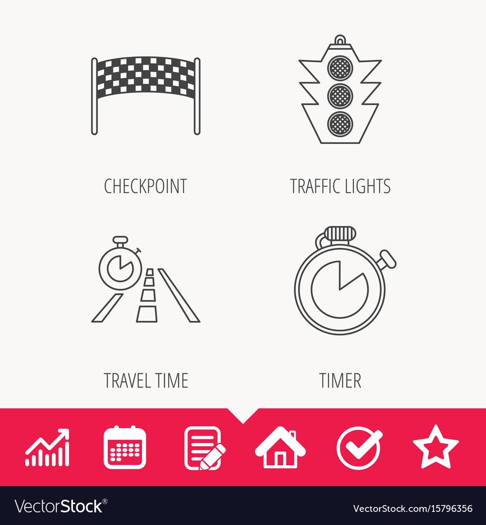 Checkpoint traffic lights and timer icons